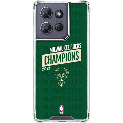 NBA Milwaukee Bucks 2021 Champions Moto G Play 5G (2025) Clear Case
